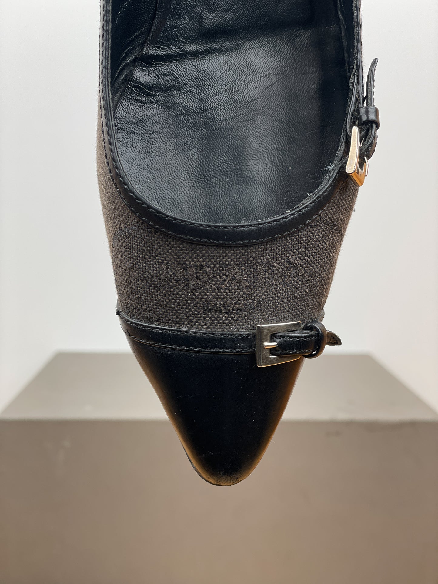 Prada 2000s Pointed Multi-Buckle Ballet Flats