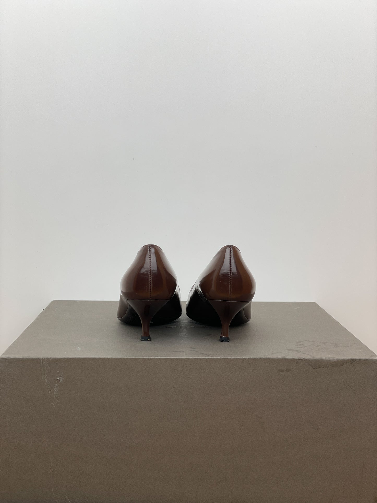 Prada 2000s Pointed Toe Mary Jane Logo Kitten Heels