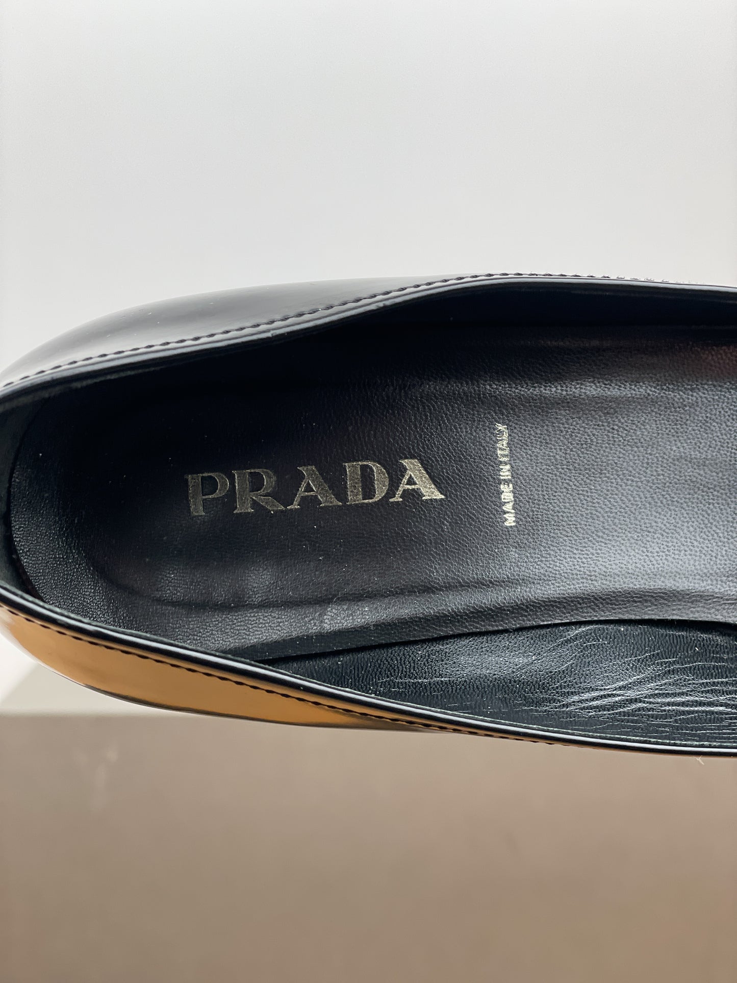 Prada 2000s Square-Toe Buckle-Strap Loafer Kitten Heels