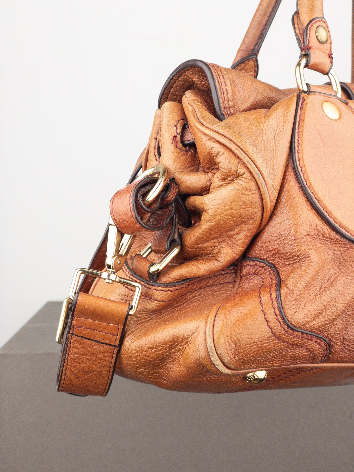 Prada 2000s Cervo Dragon Oro Satchel Handbag