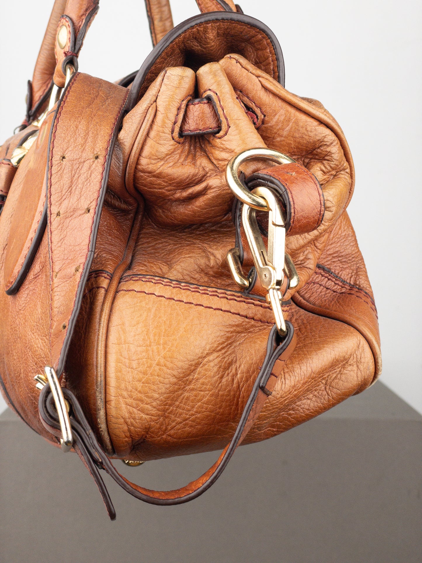 Prada 2000s Cervo Dragon Oro Satchel Handbag