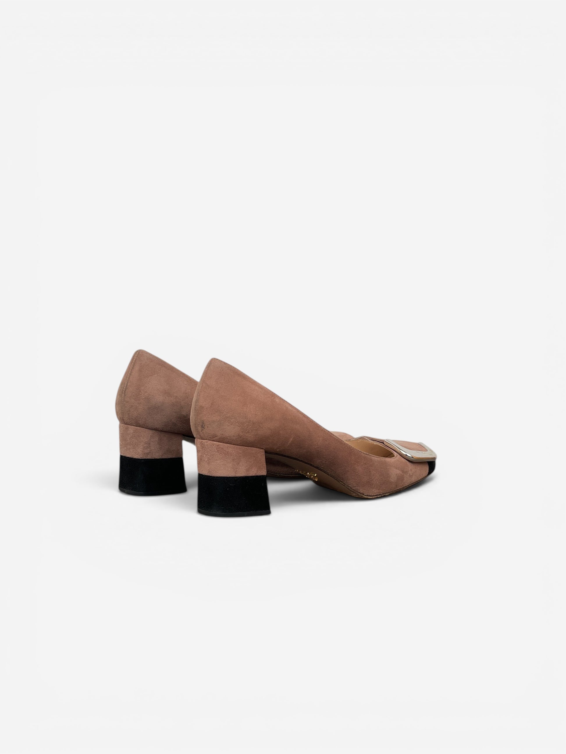 Prada 2000s Suede Large Clasp Ballet Pump Heels – photo 2