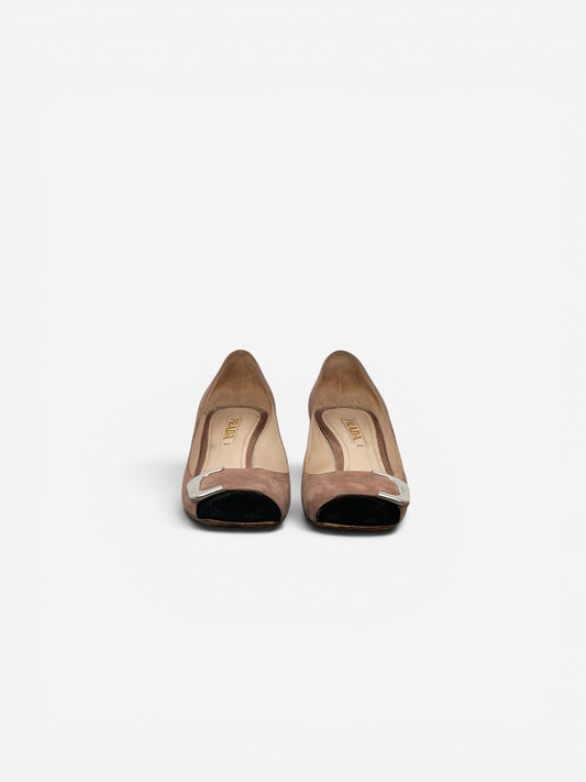Prada 2000s Suede Large Clasp Ballet Pump Heels – photo 5