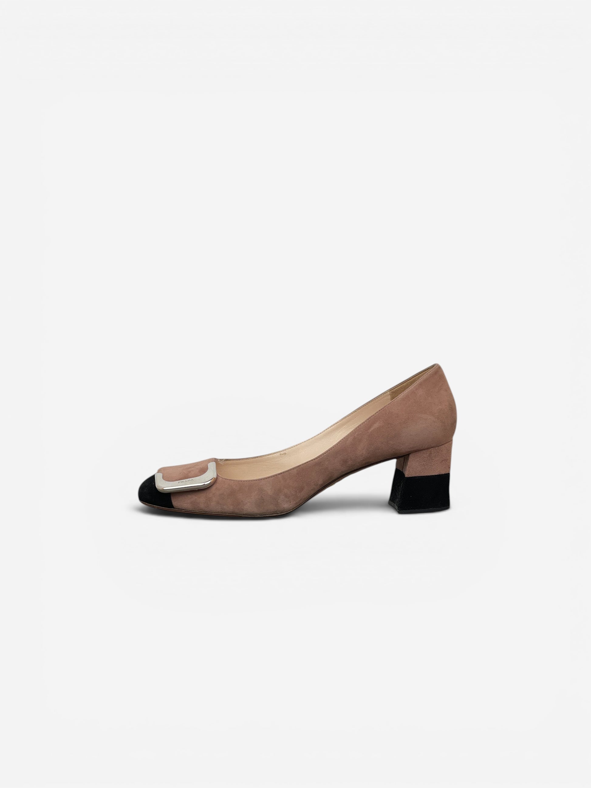 Prada 2000s Suede Large Clasp Ballet Pump Heels – photo 3