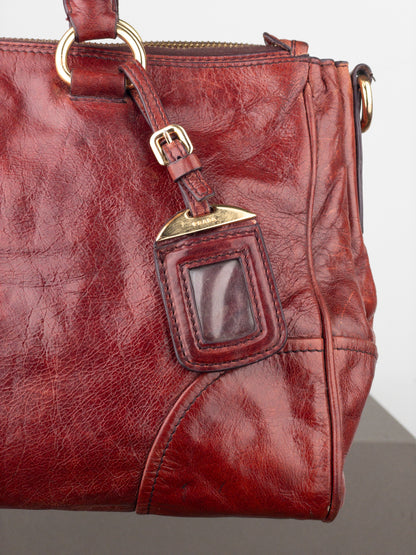 Prada 2000s Vitello Shine Bauletto Handbag