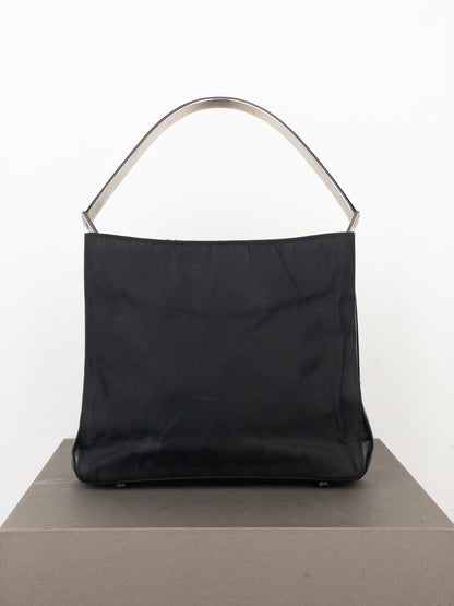 Prada AW98 Vitello Metallo Metal Handle Shoulder Bag