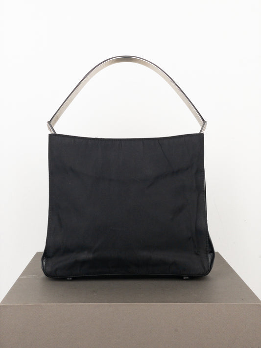 Prada AW98 Vitello Metallo Metal Handle Shoulder Bag