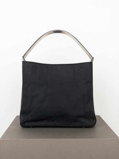 Prada AW98 Vitello Metallo Metal Handle Shoulder Bag