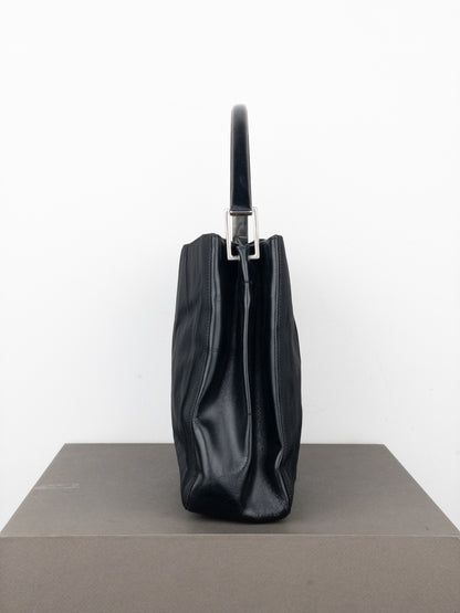 Prada AW98 Vitello Metallo Metal Handle Shoulder Bag