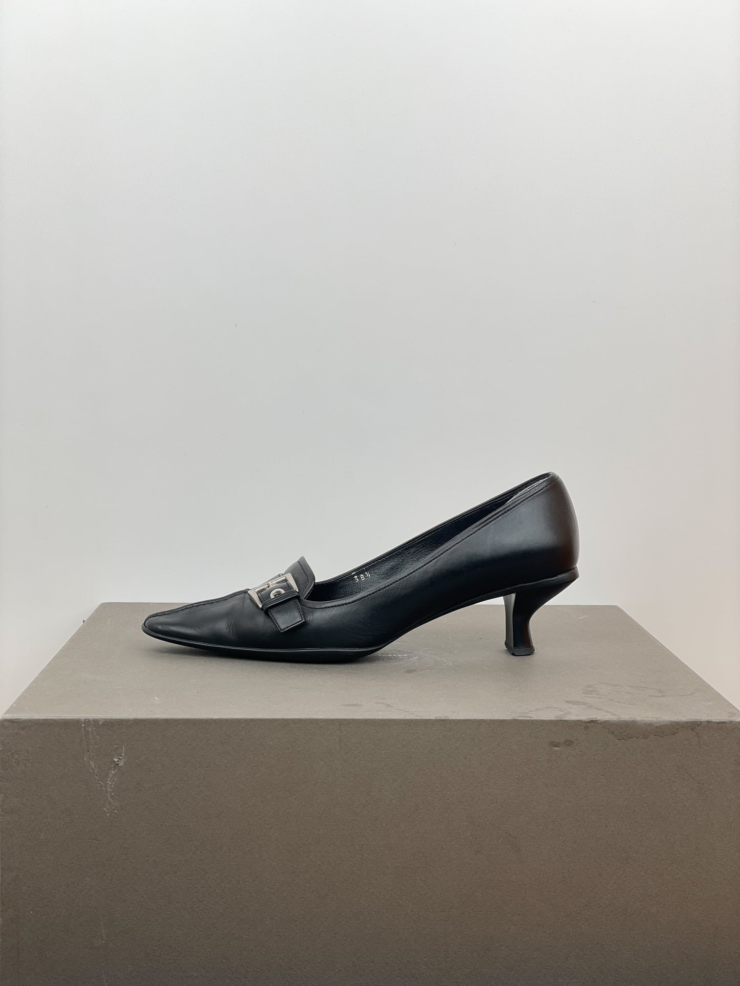 Prada 2000s Buckle Kitten-Heel Pumps