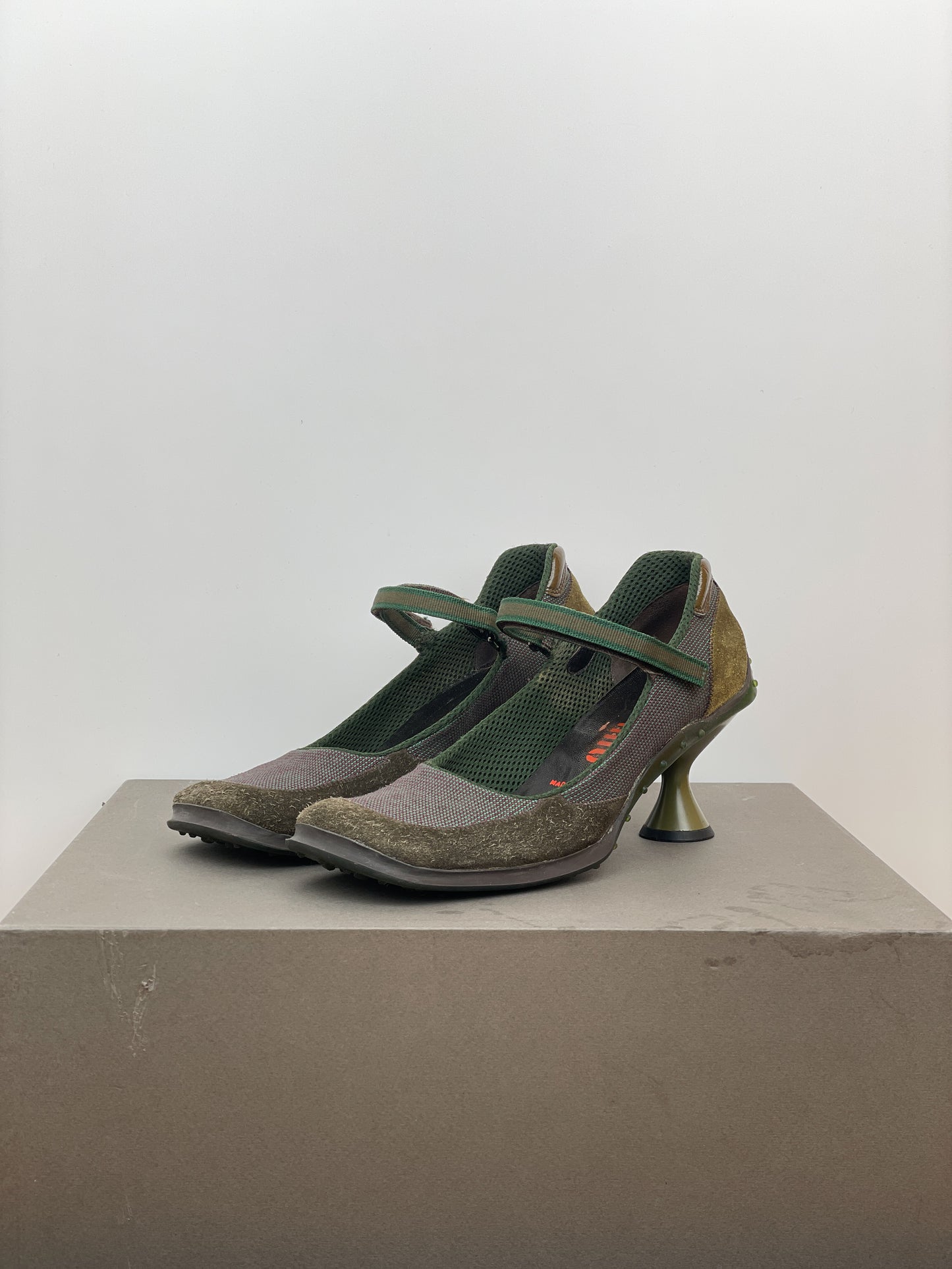 Miu Miu AW99 Square-Toe Bubble-Sole Mary Jane Pump Heels