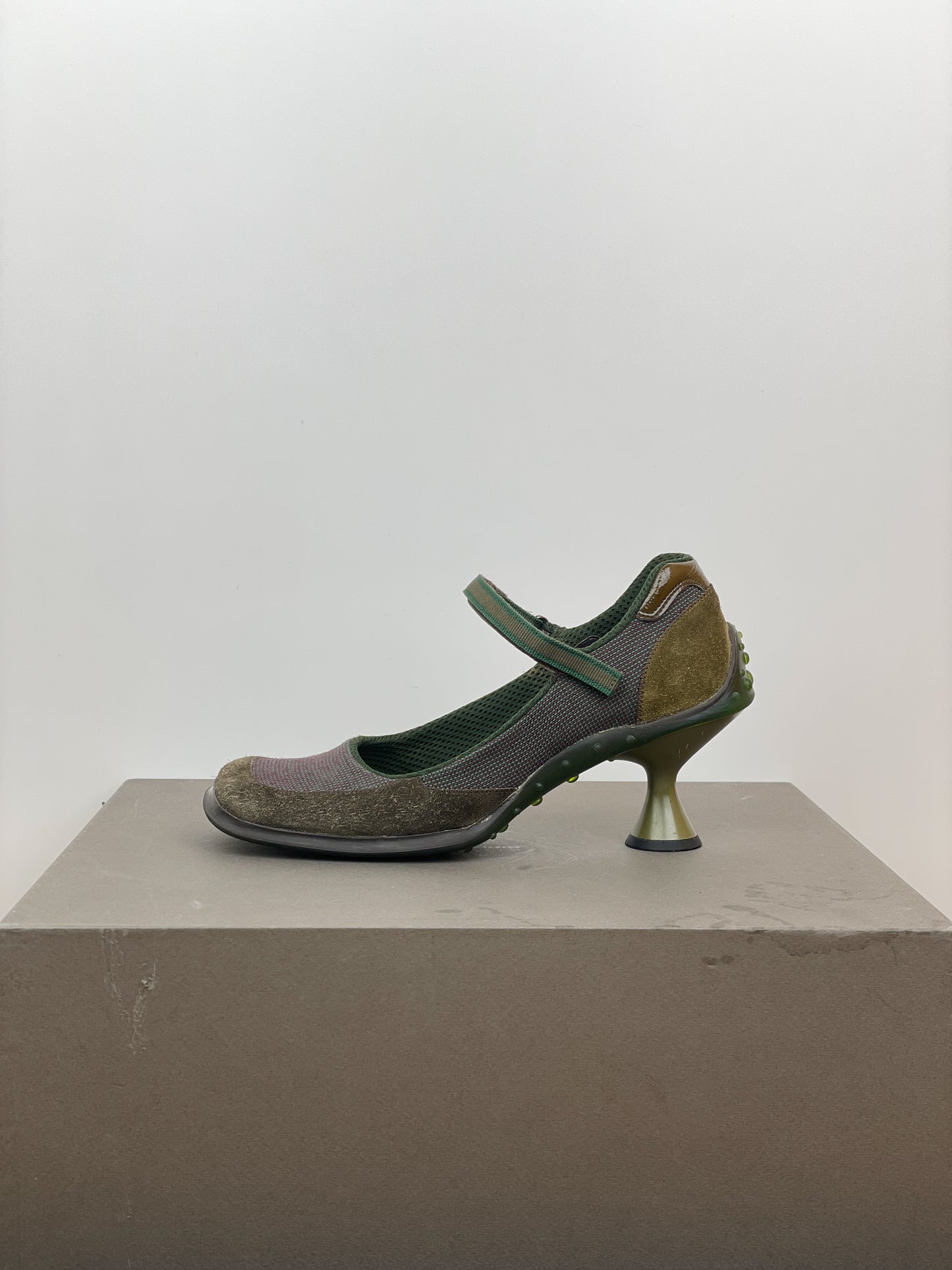 Miu Miu AW99 Square-Toe Bubble-Sole Mary Jane Pump Heels
