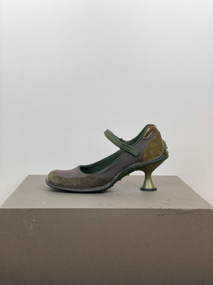 Miu Miu AW99 Square-Toe Bubble-Sole Mary Jane Pump Heels