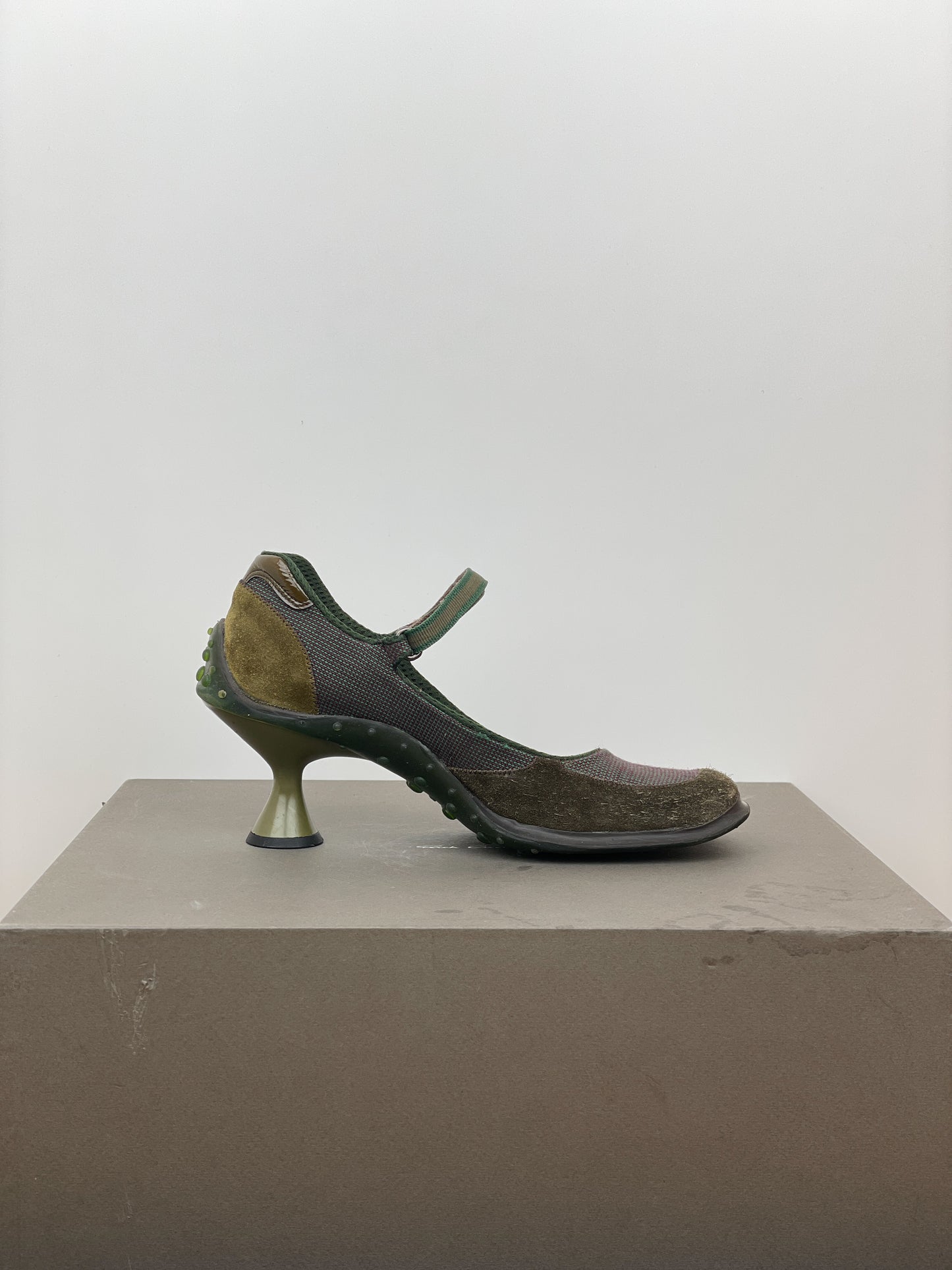 Miu Miu AW99 Square-Toe Bubble-Sole Mary Jane Pump Heels