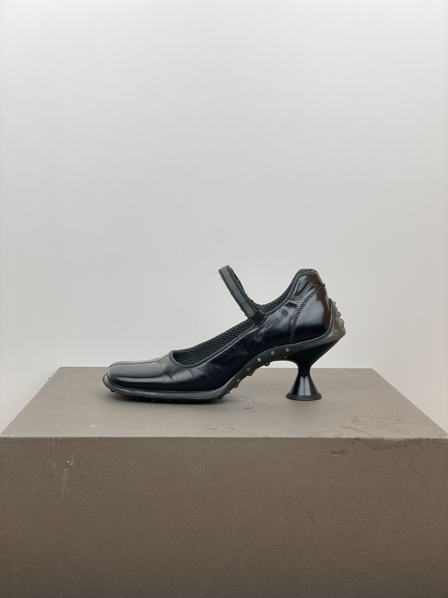 Miu Miu AW99 Square Toe Bubble-Sole Mary Jane Pump Heels