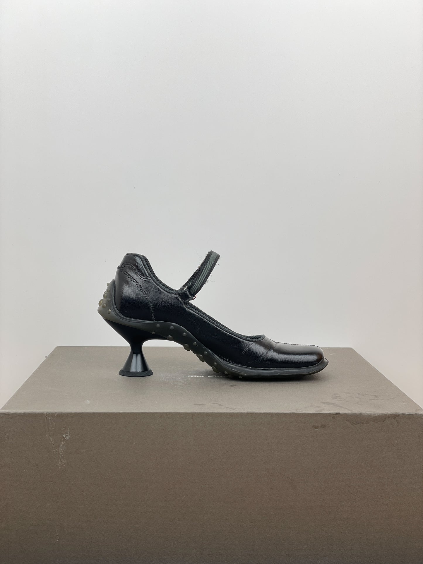 Miu Miu AW99 Square Toe Bubble-Sole Mary Jane Pump Heels