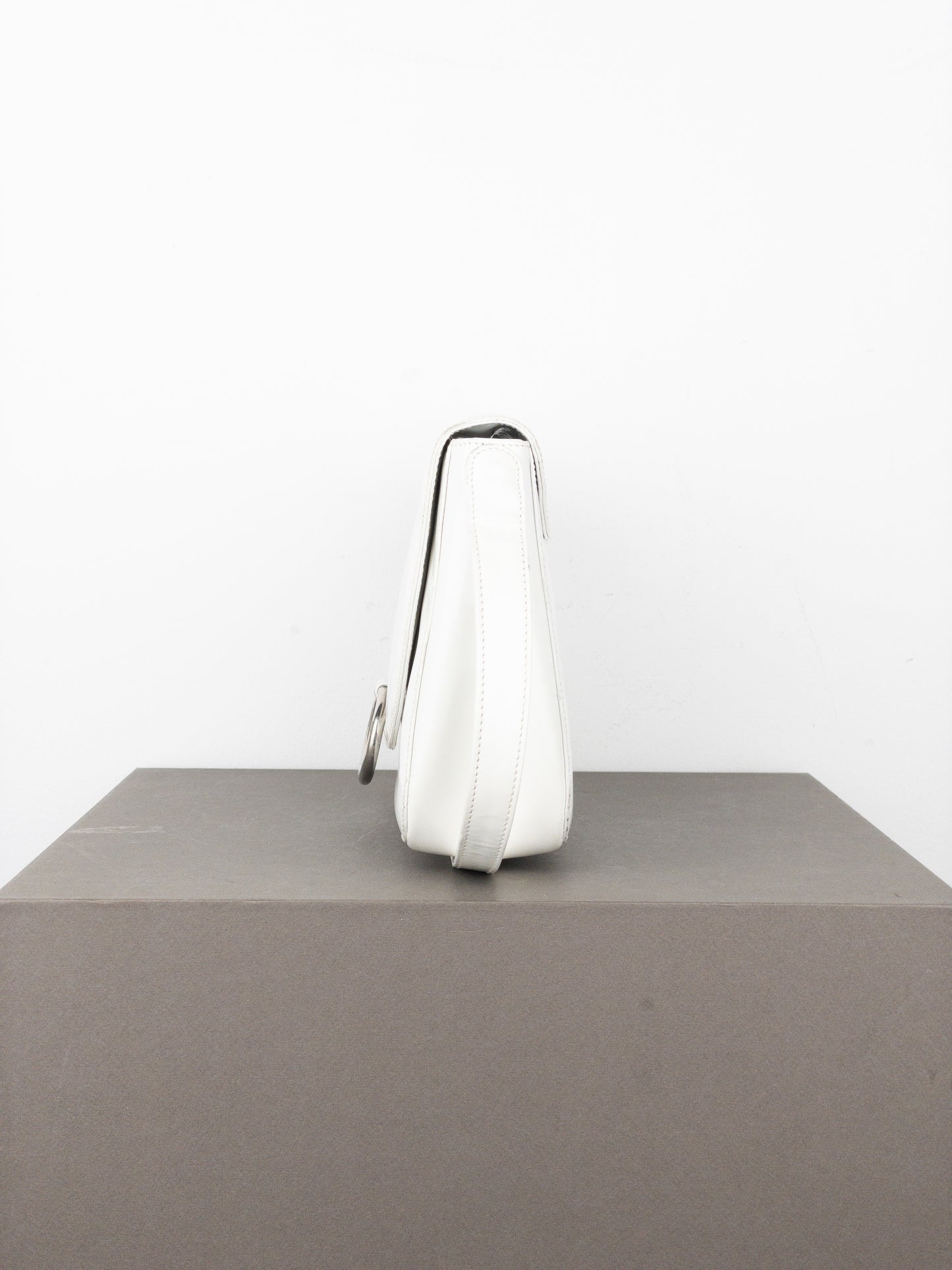 Prada 2000s Metal Ring Leather Shoulder Bag