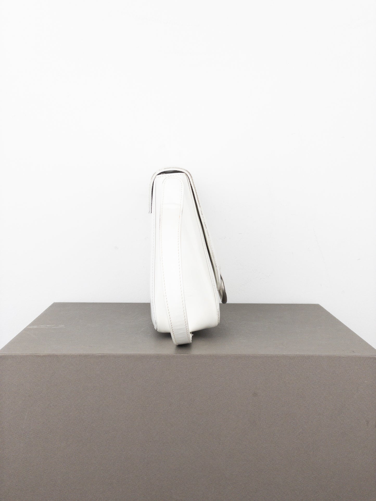 Prada 2000s Metal Ring Leather Shoulder Bag