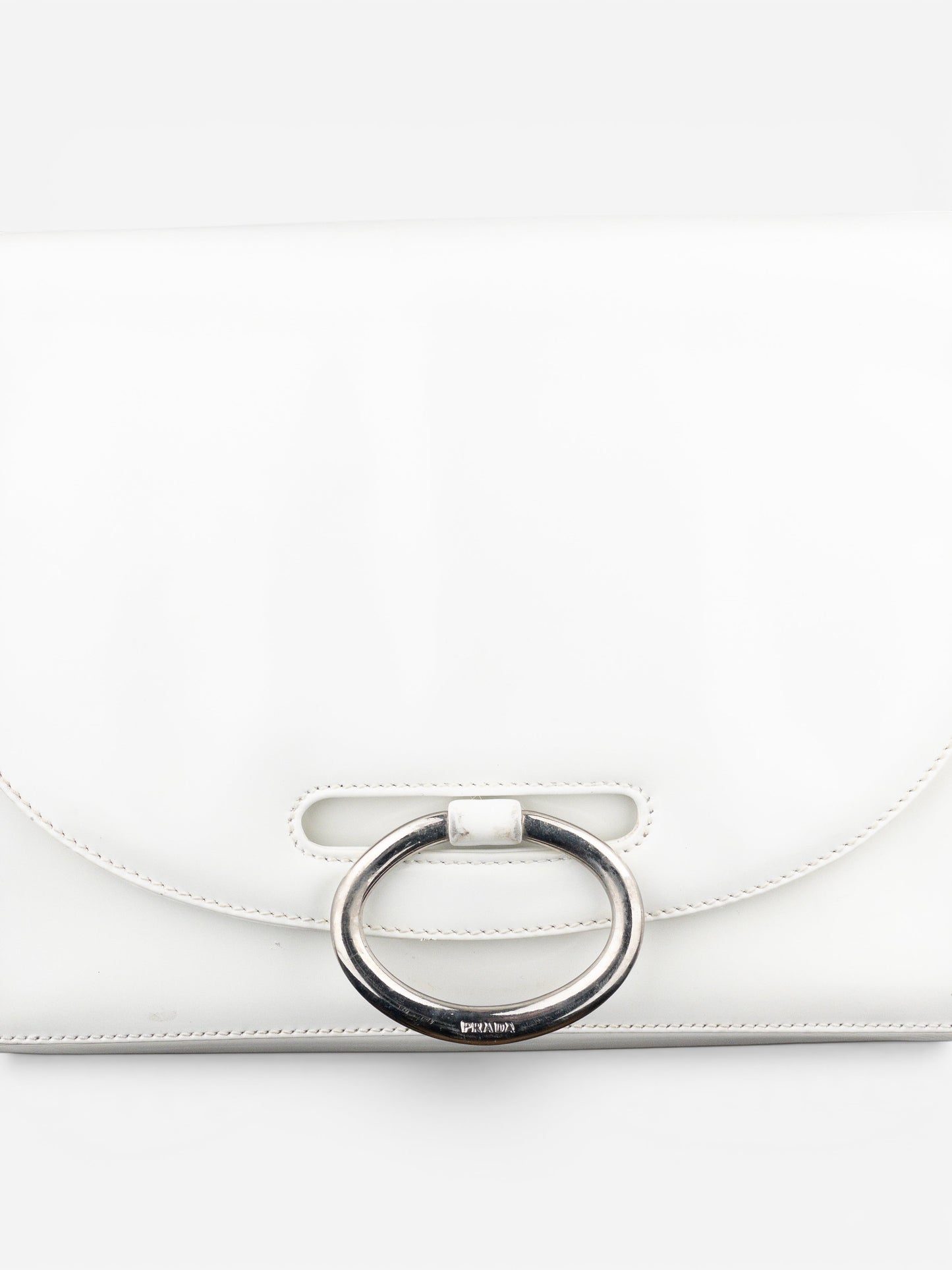 Prada 2000s Metal Ring Leather Shoulder Bag – photo 6