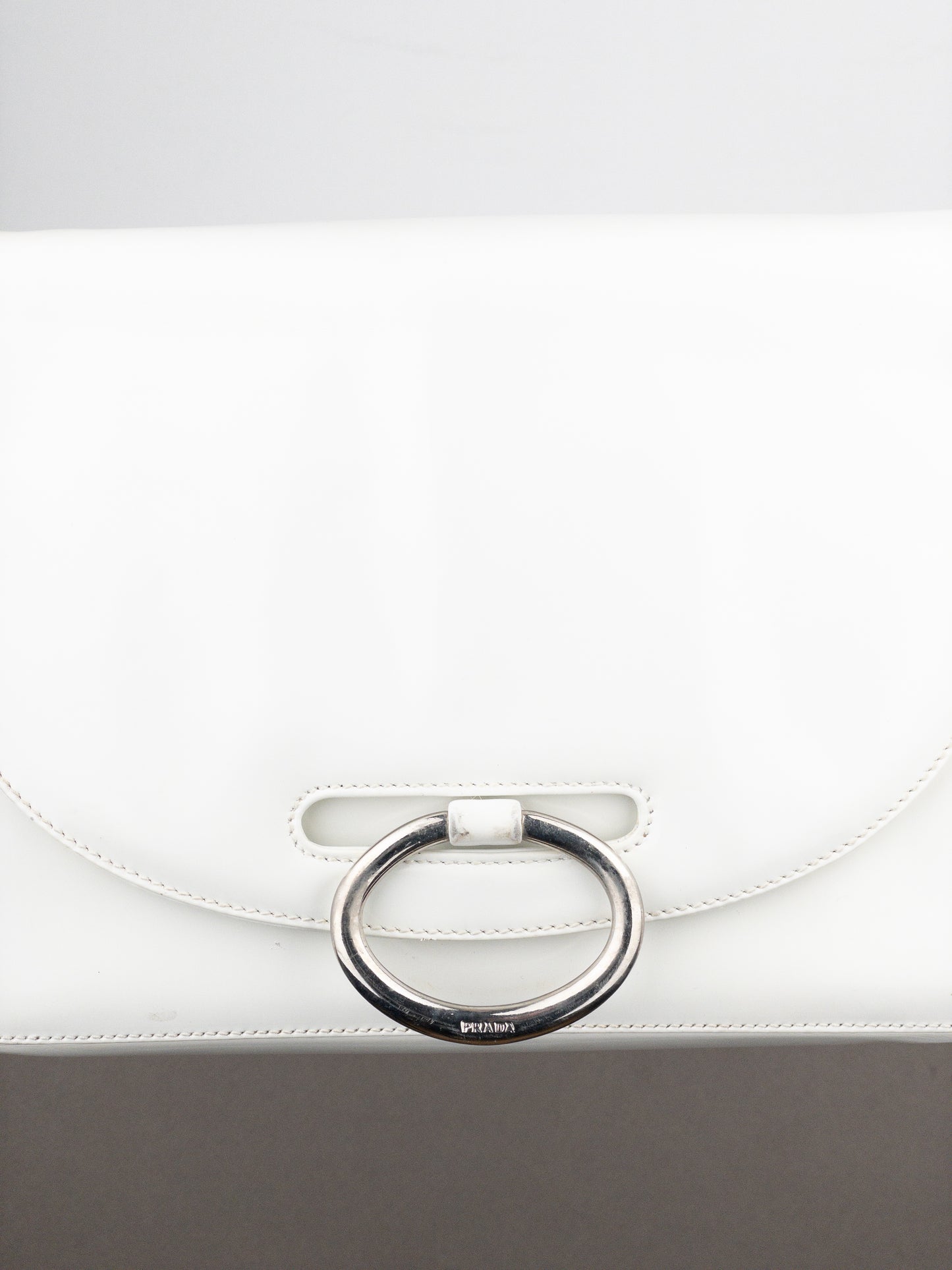 Prada 2000s Metal Ring Leather Shoulder Bag