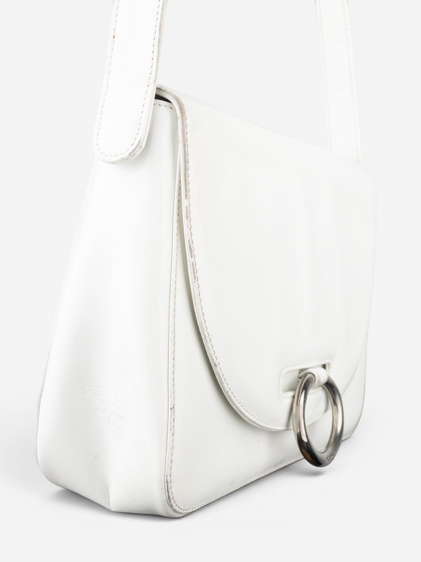 Prada 2000s Metal Ring Leather Shoulder Bag – photo 7
