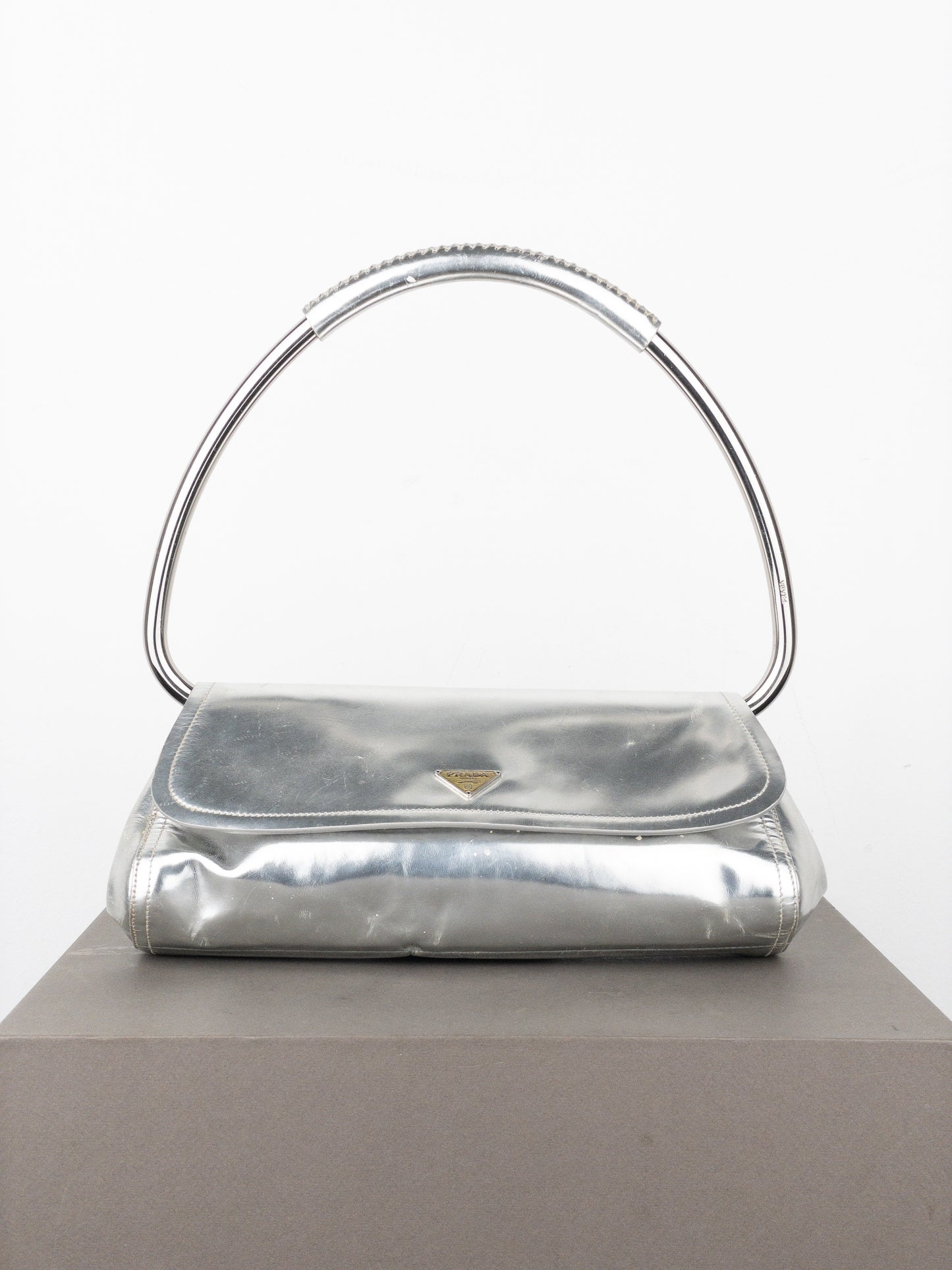 Prada SS03 Metal Handle ‘Vernice Swing’ Shoulder Bag