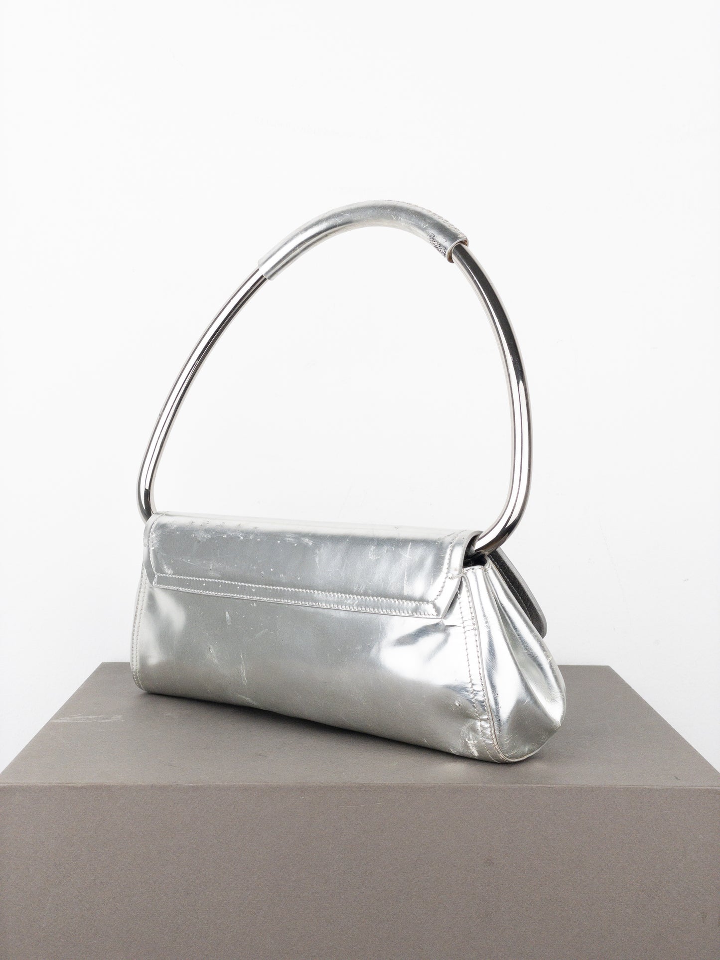 Prada SS03 Metal Handle ‘Vernice Swing’ Shoulder Bag