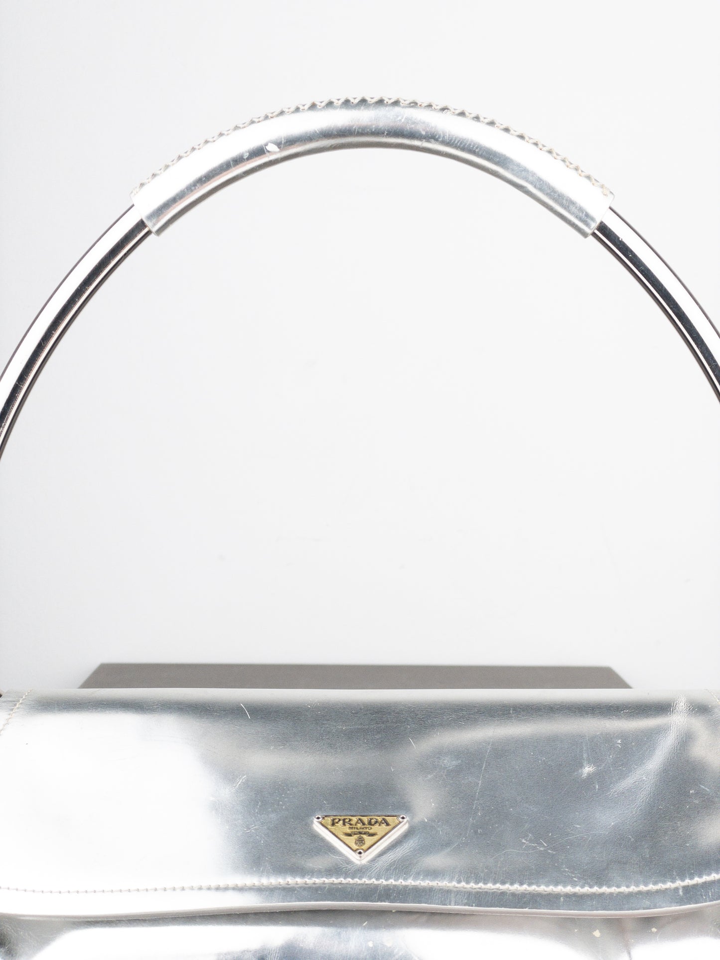 Prada SS03 Metal Handle ‘Vernice Swing’ Shoulder Bag