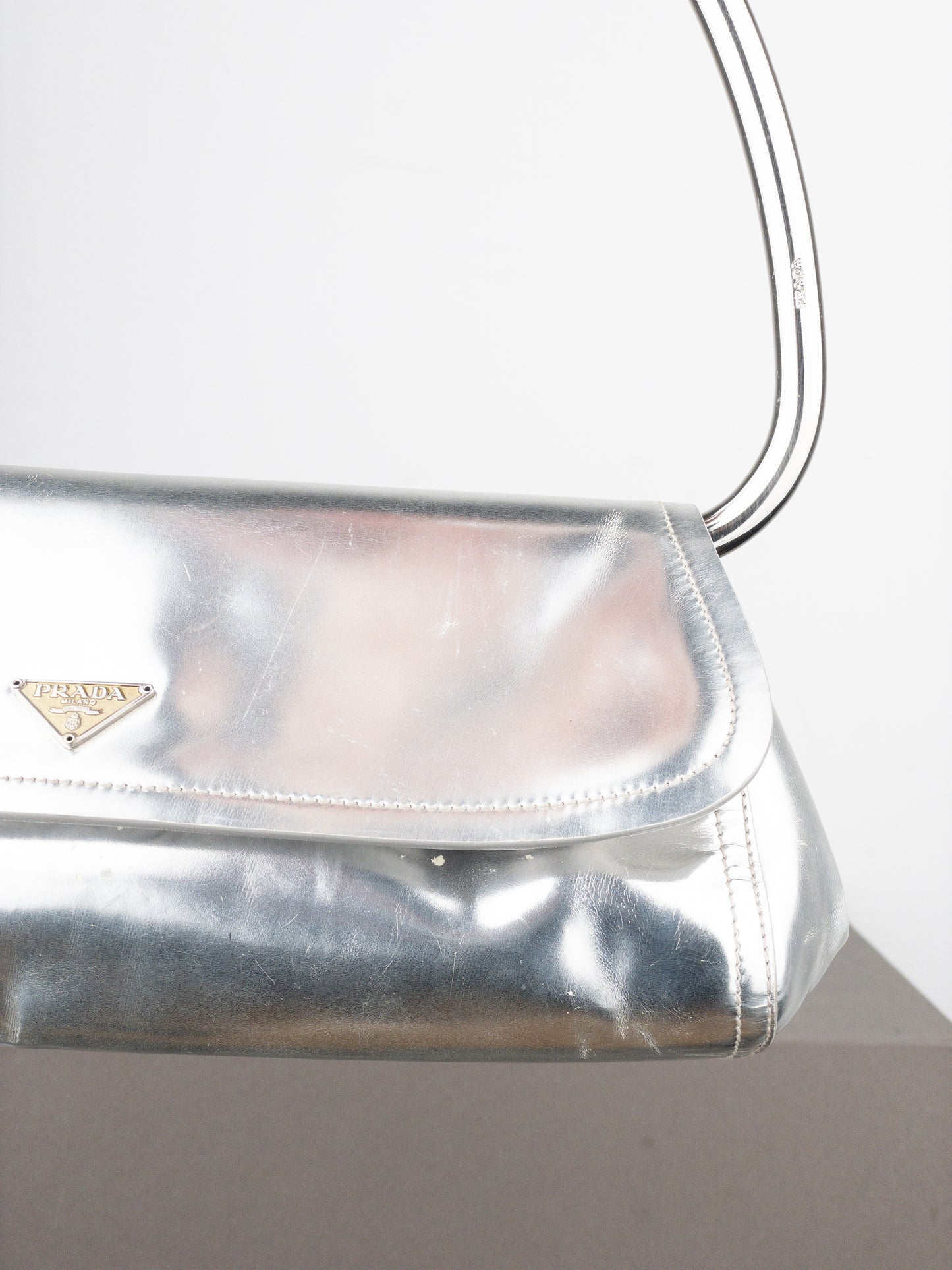 Prada SS03 Metal Handle ‘Vernice Swing’ Shoulder Bag