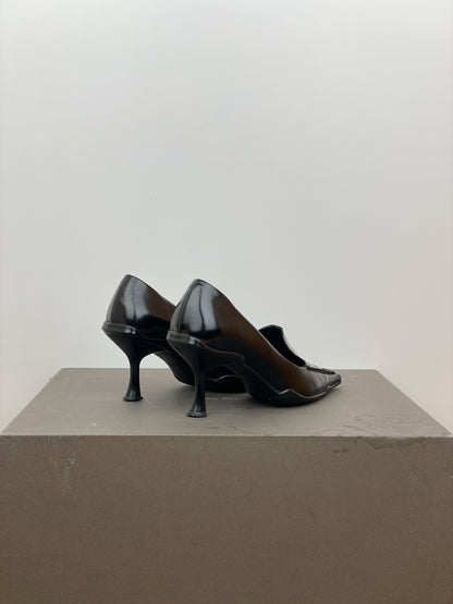 Prada 2000s Square Toe Loafer Pump Heels