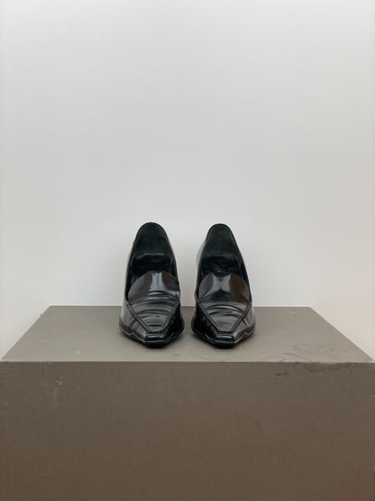 Prada 2000s Square Toe Loafer Pump Heels