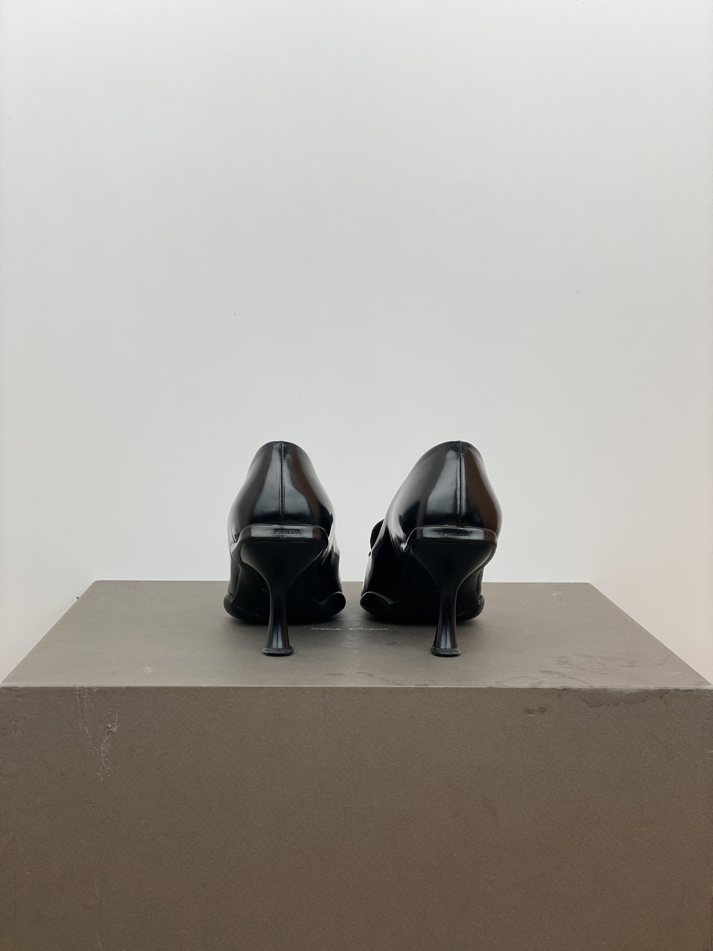 Prada 2000s Square Toe Loafer Pump Heels