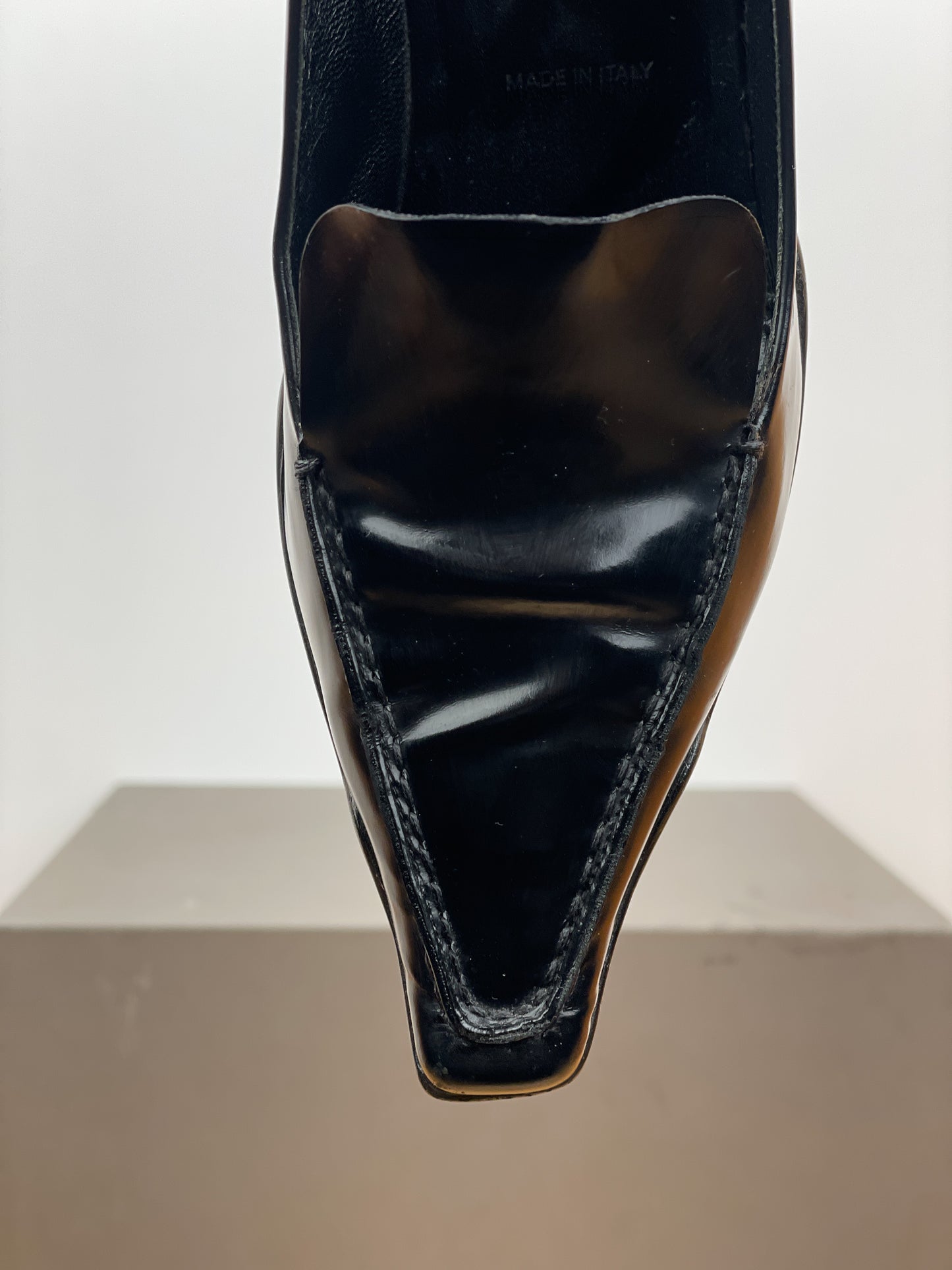 Prada 2000s Square Toe Loafer Pump Heels