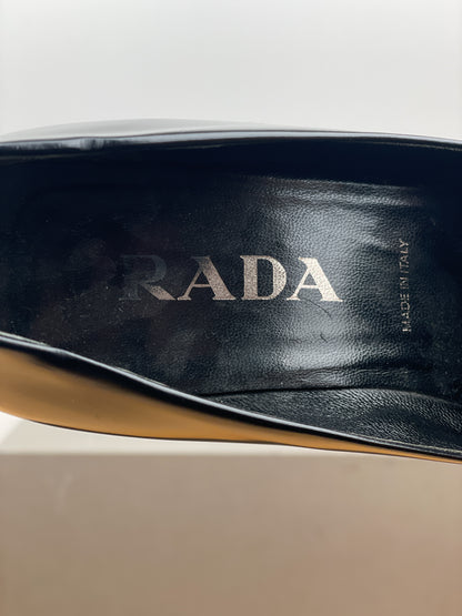 Prada 2000s Square Toe Loafer Pump Heels