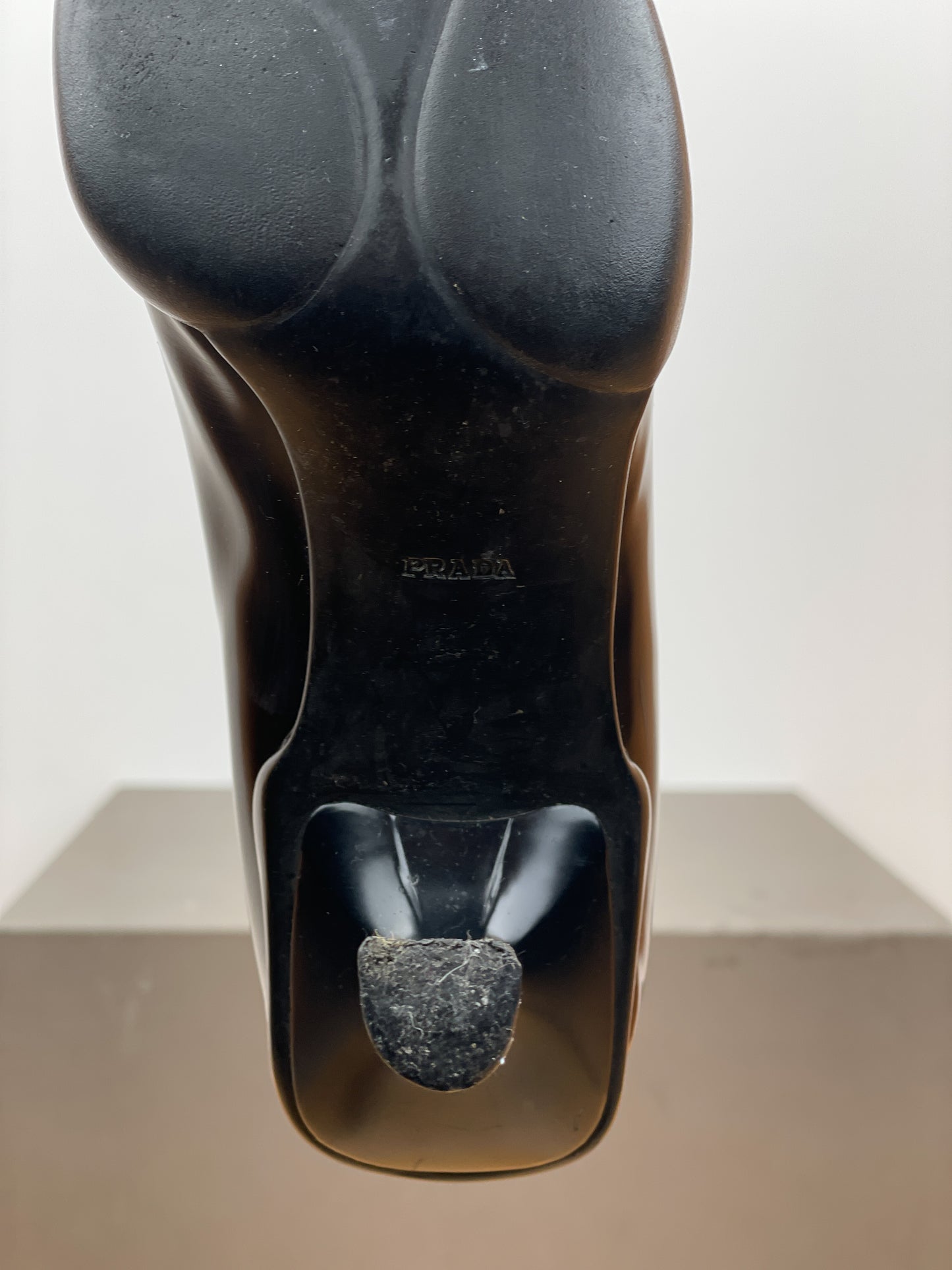Prada 2000s Square Toe Loafer Pump Heels