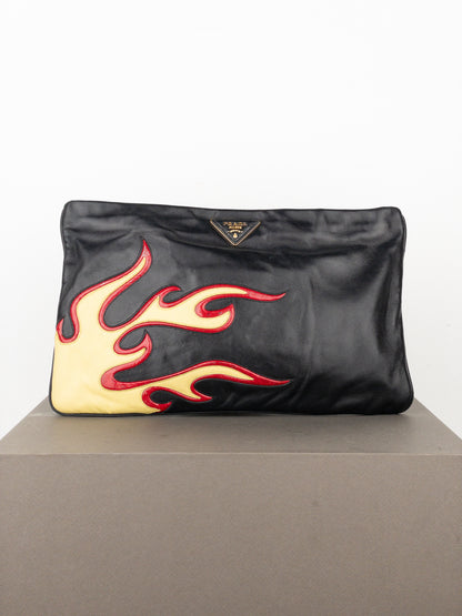 Prada SS12 Limited Edition ‘Flame’ Leather Clutch