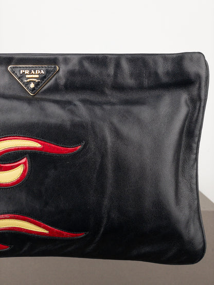 Prada SS12 Limited Edition ‘Flame’ Leather Clutch