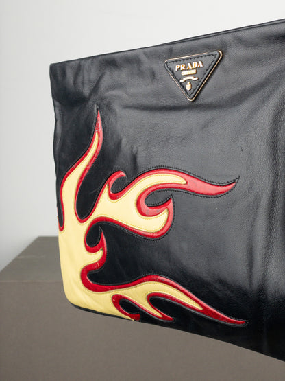 Prada SS12 Limited Edition ‘Flame’ Leather Clutch