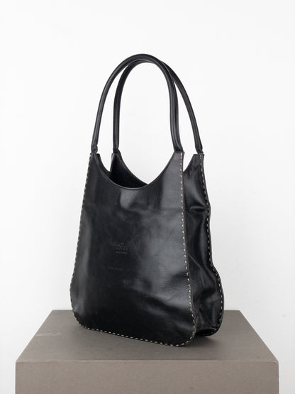 Gucci by Tom Ford 1990s Topstitch Leather Hobo Shoulder Bag