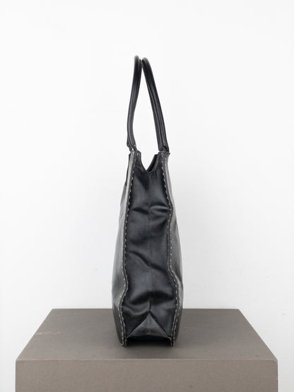 Gucci by Tom Ford 1990s Topstitch Leather Hobo Shoulder Bag