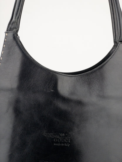 Gucci by Tom Ford 1990s Topstitch Leather Hobo Shoulder Bag