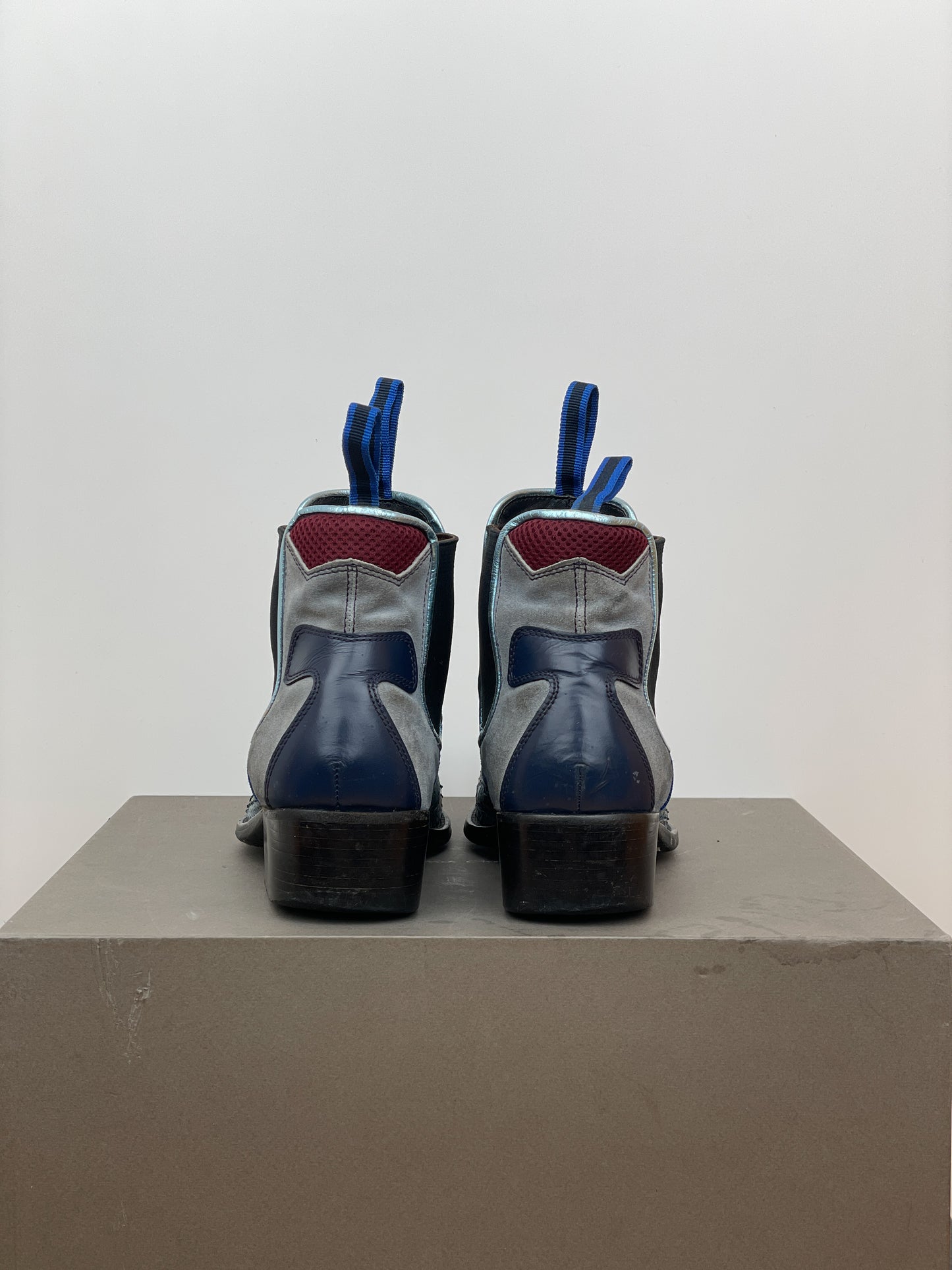 Miu Miu SS99 Snakeskin Cowboy Chelsea Ankle Boots