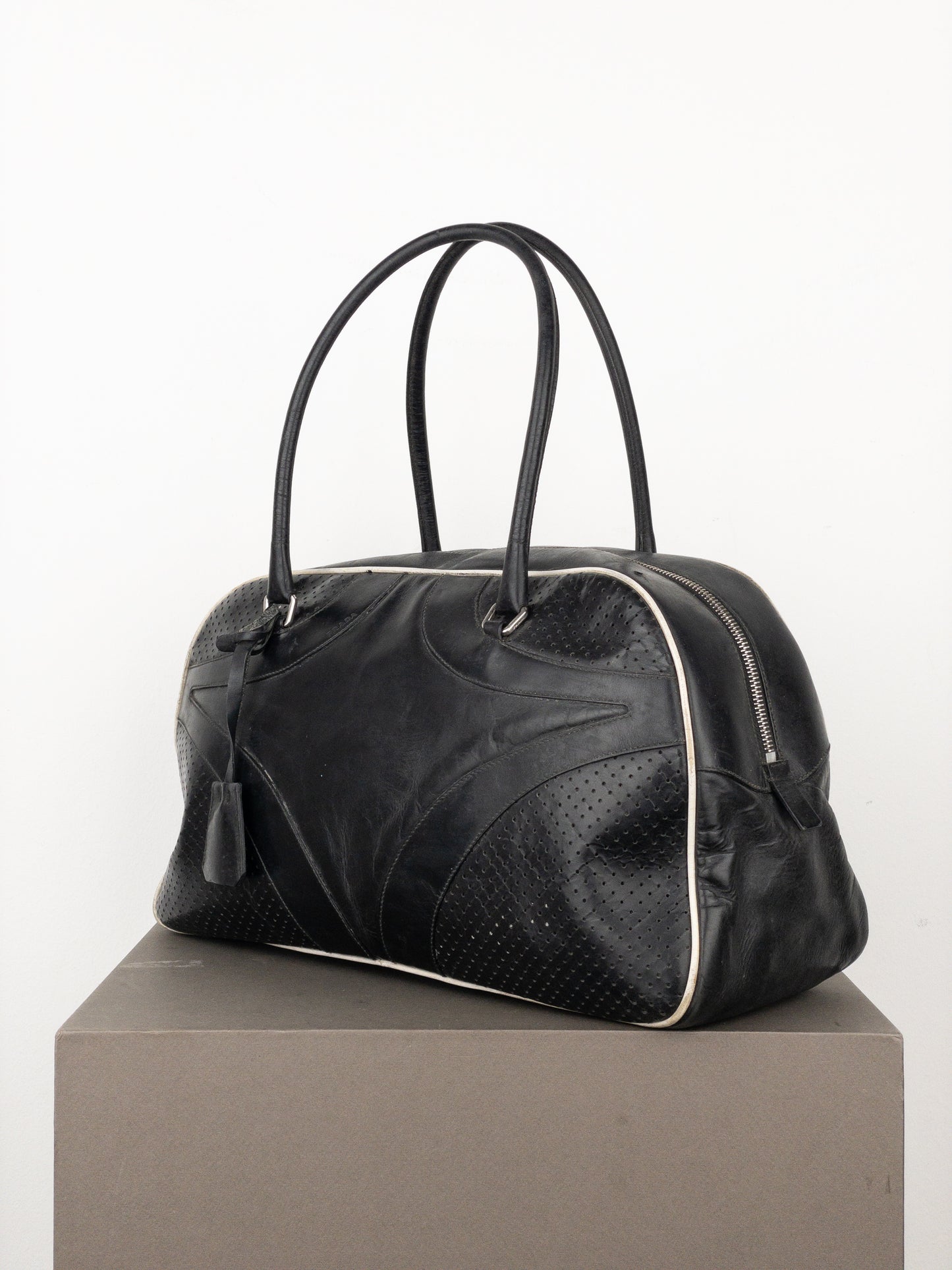 Prada SS00 Bowling Leather Shoulder Bag