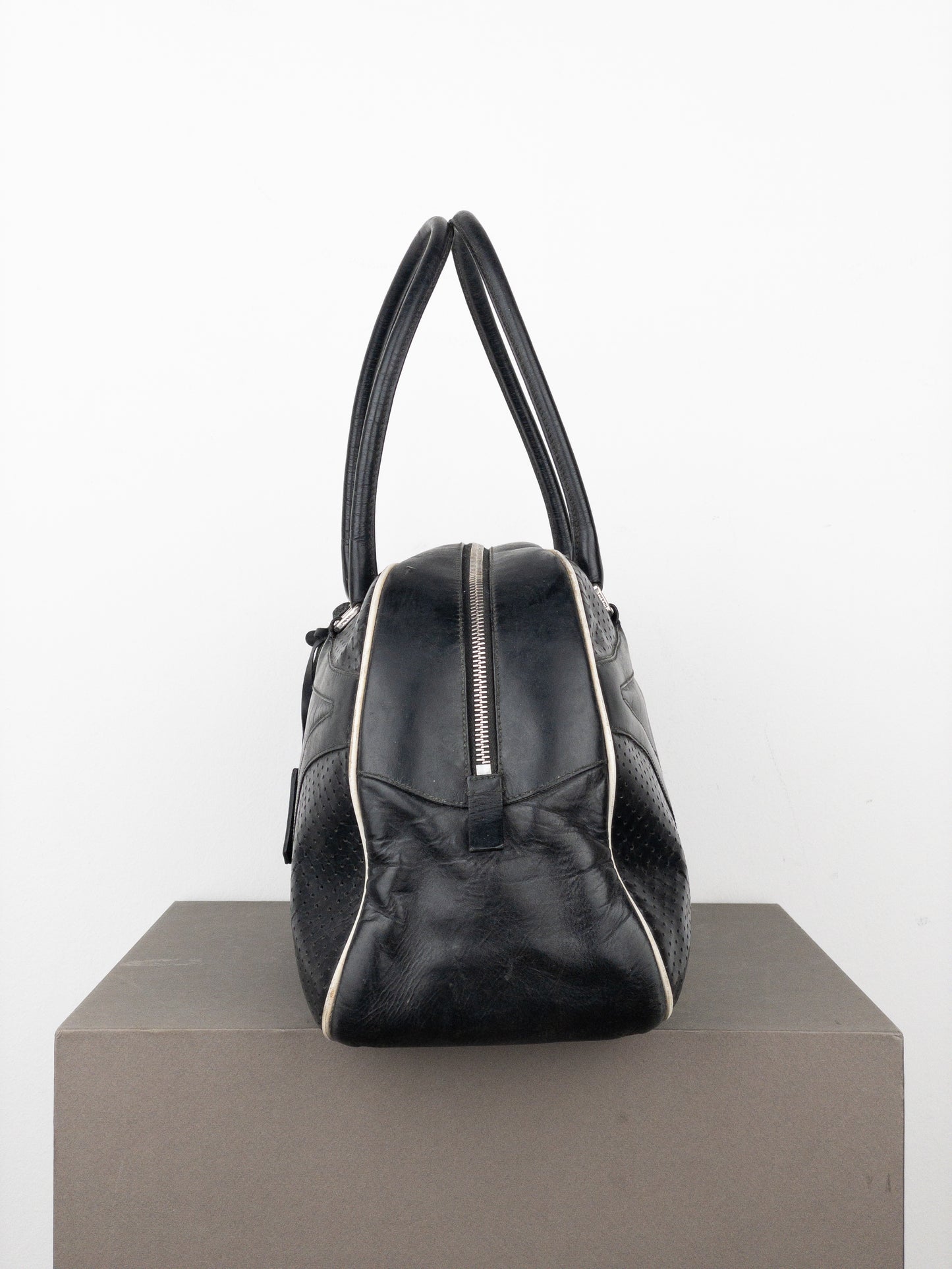 Prada SS00 Bowling Leather Shoulder Bag