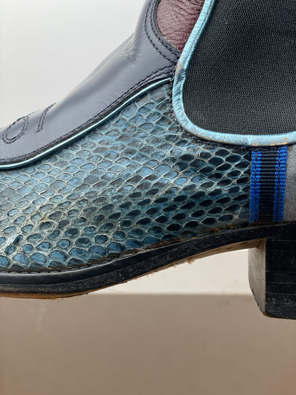 Miu Miu SS99 Snakeskin Cowboy Chelsea Ankle Boots