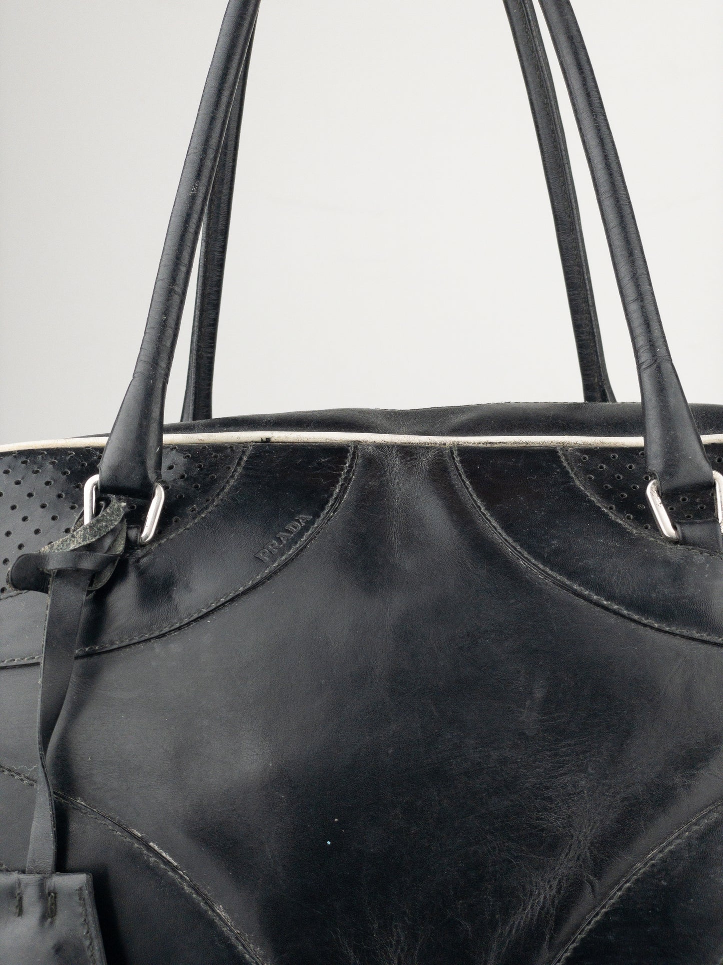 Prada SS00 Bowling Leather Shoulder Bag