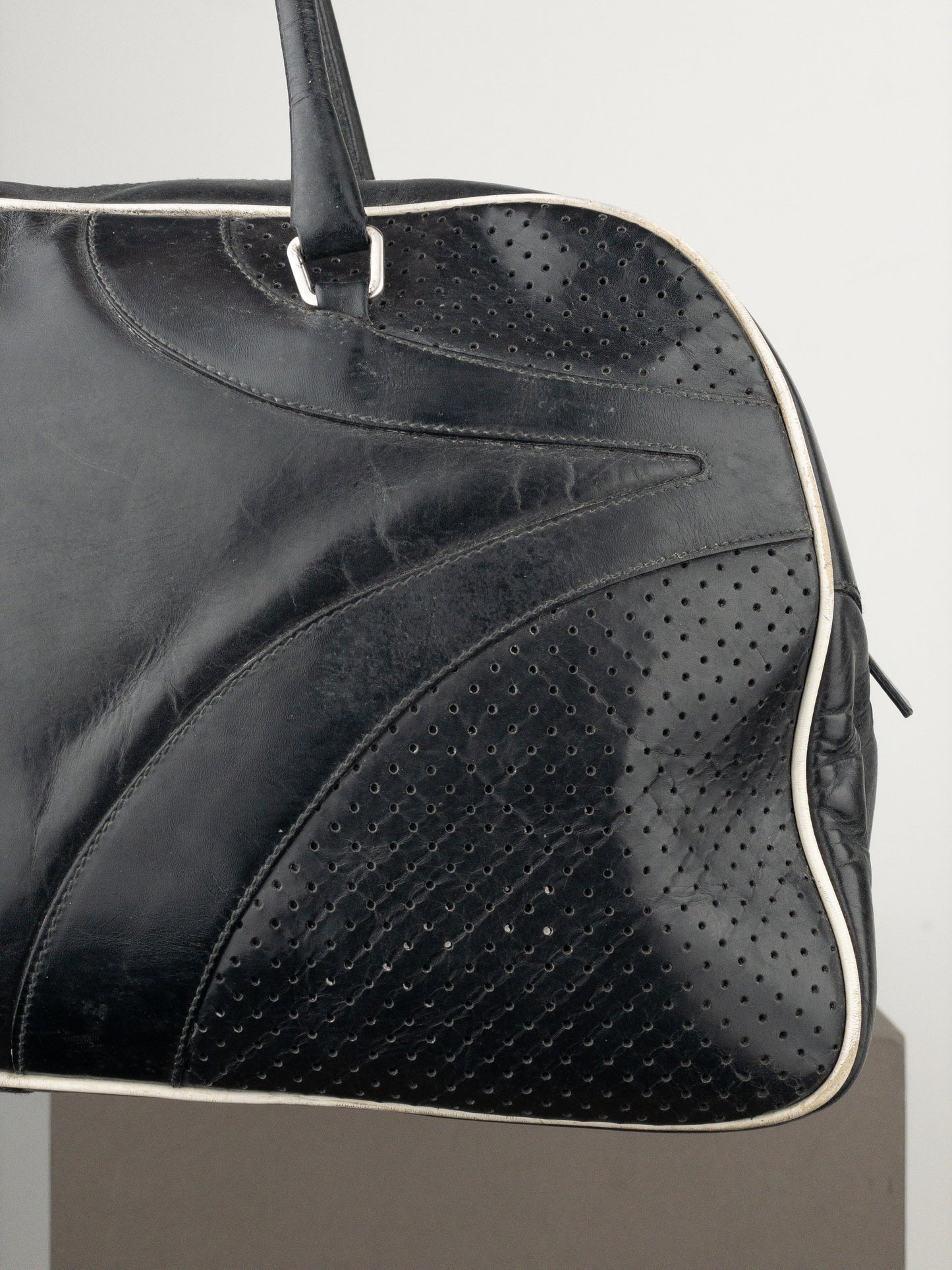Prada SS00 Bowling Leather Shoulder Bag