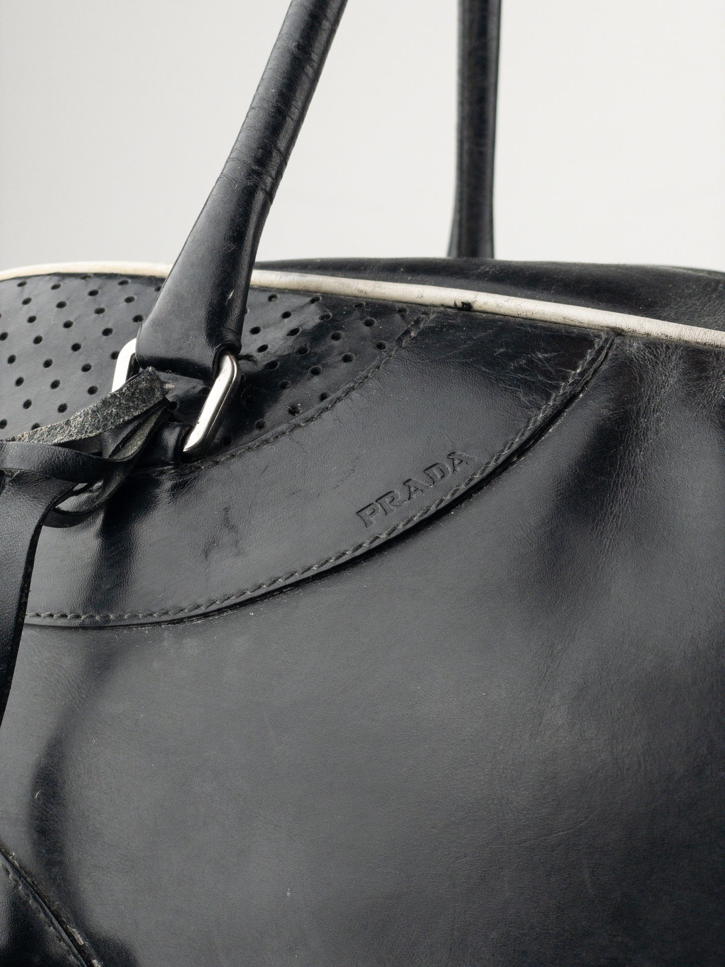 Prada SS00 Bowling Leather Shoulder Bag