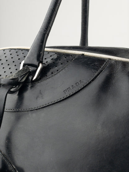 Prada SS00 Bowling Leather Shoulder Bag