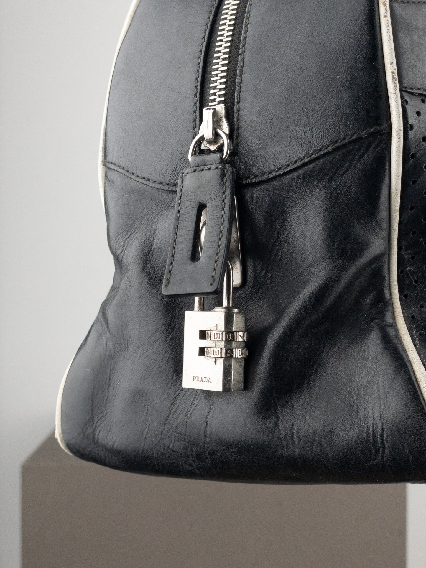 Prada SS00 Bowling Leather Shoulder Bag
